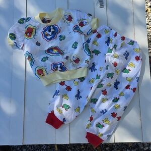 Playful Vintage Farm Animals Patterned Kids Matching Set